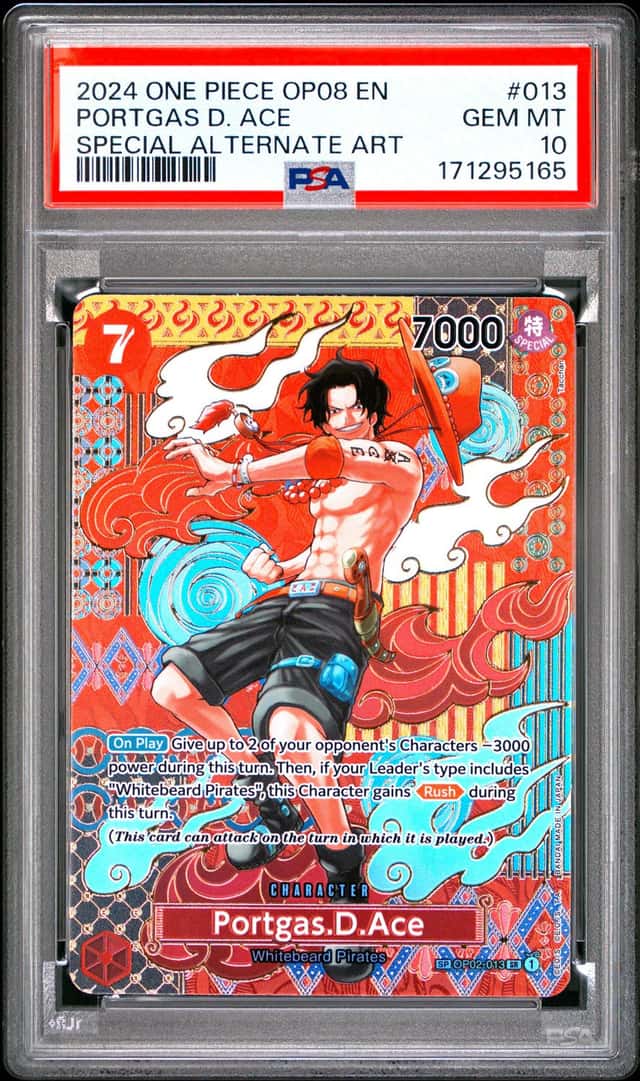 One Piece Portgas D Ace Special Alternate Art OP08-013 PSA 10 Gem Mint