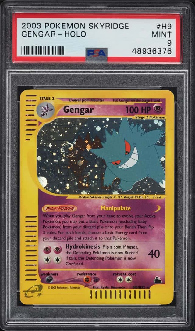 2003 Pokemon Skyridge Holo Gengar #H9 PSA 9 MINT