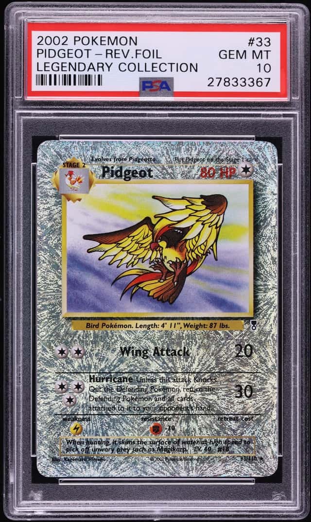 2002 Pokemon Legendary Collection Reverse Holo Pidgeot #33 PSA 10 GEM MINT