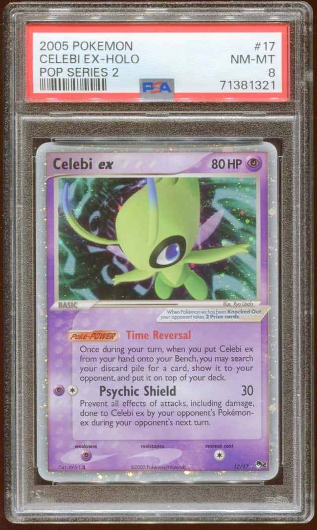 2005 POKEMON POP SERIES 2 CELEBI EX #17/17 RARE PROMO HOLO FOIL PSA 8 B E9