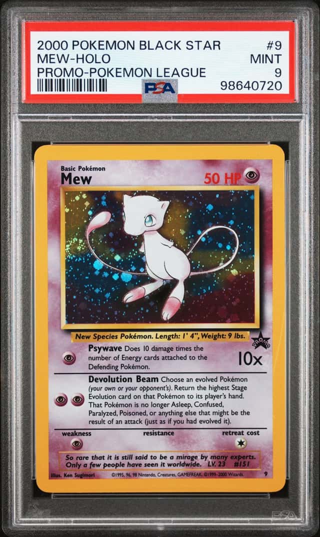 Wizards of the Coast Pokemon 2000 Mew Black Star Promo #9 Holo PSA 9