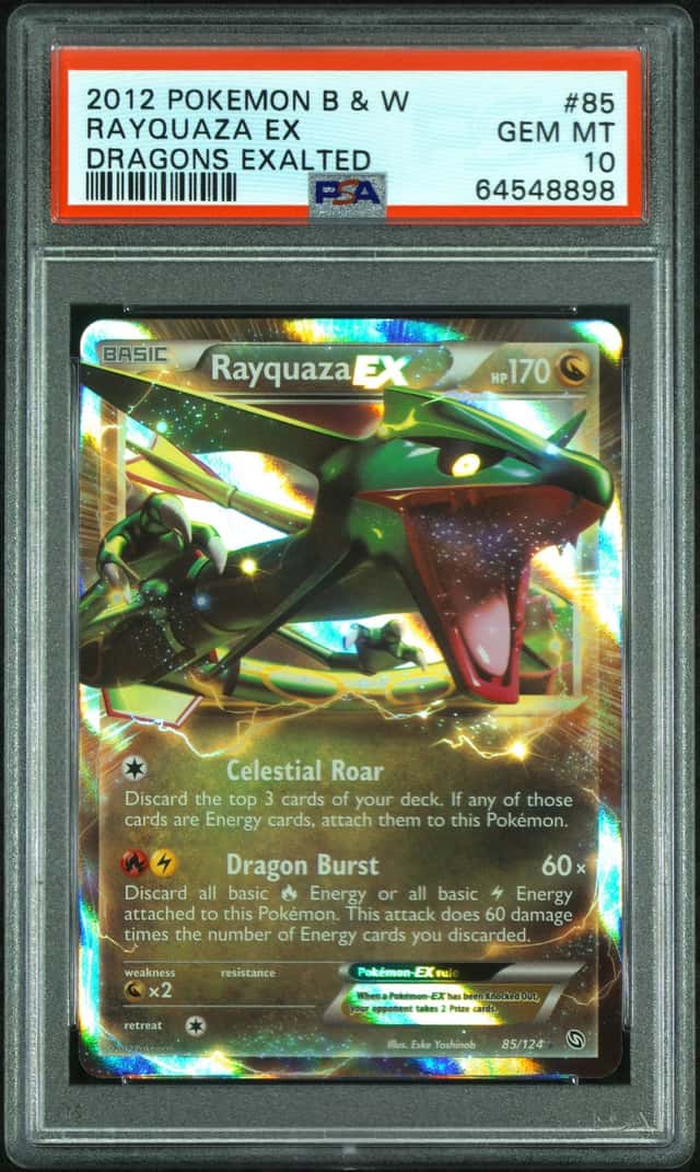 2012 POKEMON BLACK WHITE DRAGONS EXALTED #85 RAYQUAZA EX DRAGONS EXALTED PSA 10