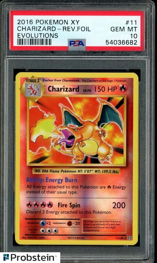 2016 Pokemon XY Evolutions #11 Charizard Reverse Holo Foil PSA 10 GEM MINT