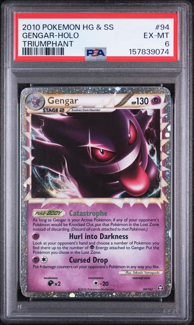 2010 Pokemon HG & SS Triumphant #94 Gengar - Holo PSA 6 EX-MT