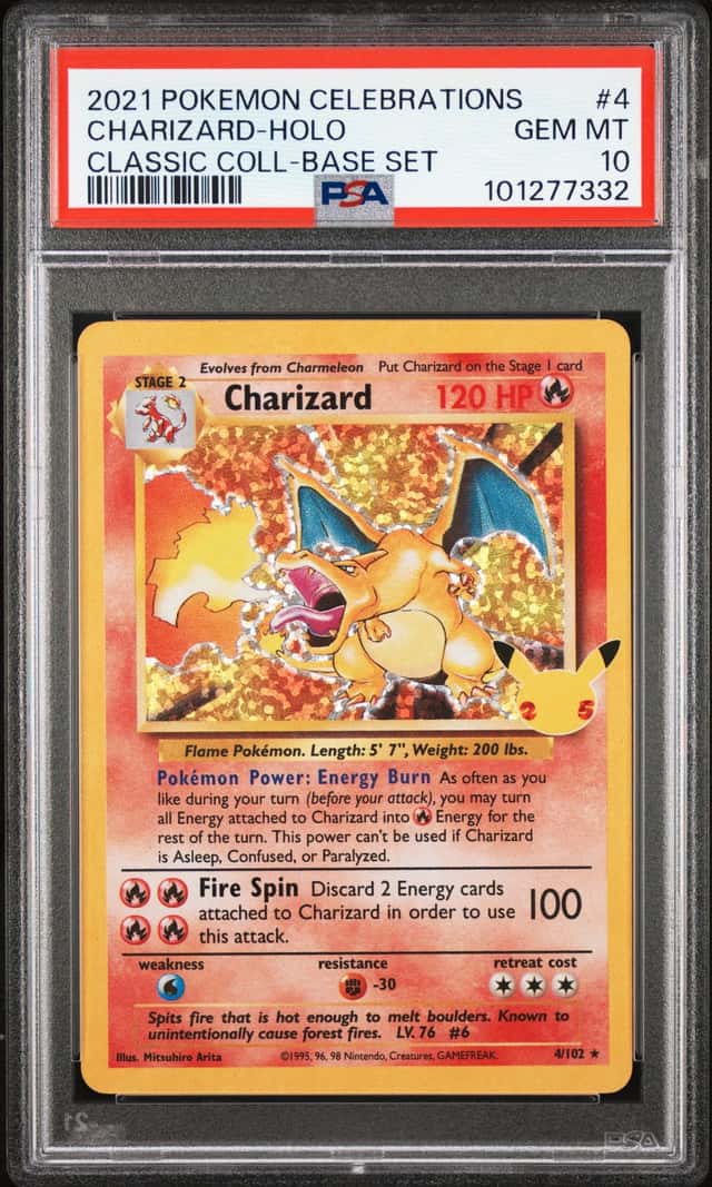 2021 POKEMON CHARIZARD-HOLO CLASSIC COLL-BASE SET CELEBRATIONS #4 PSA 10