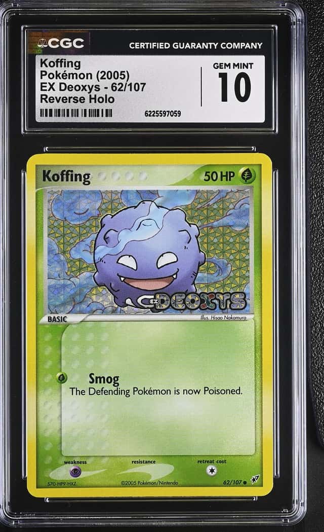 Pokémon Koffing 2005 EX Deoxys #62/107 Reverse Holo CGC 10