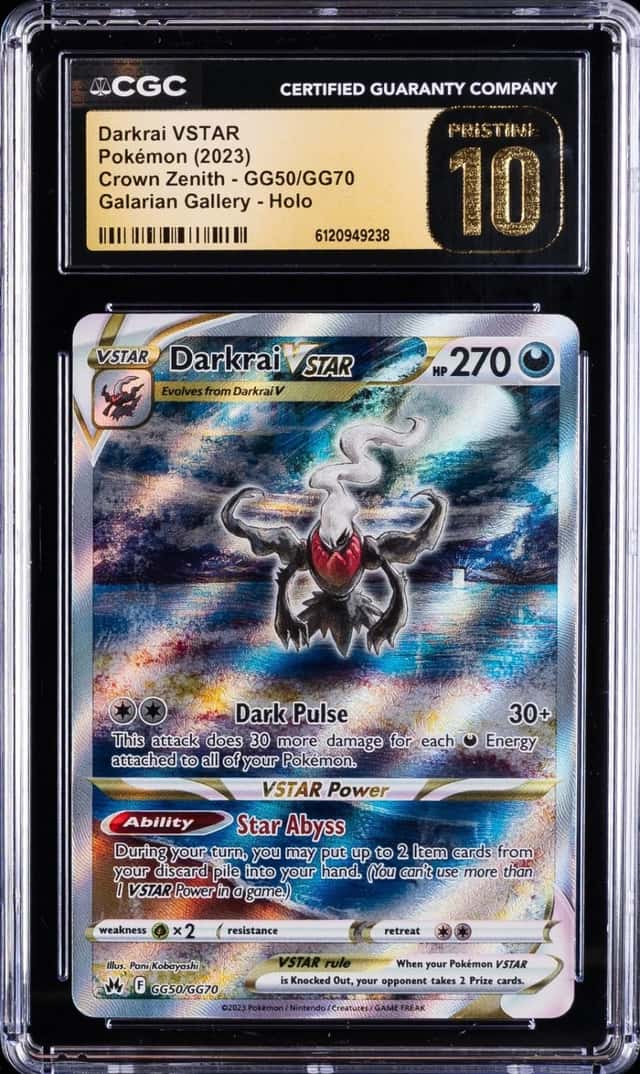 2023 POKEMON CROWN ZENITH #GG50 DARKRAI VSTAR CGC 10