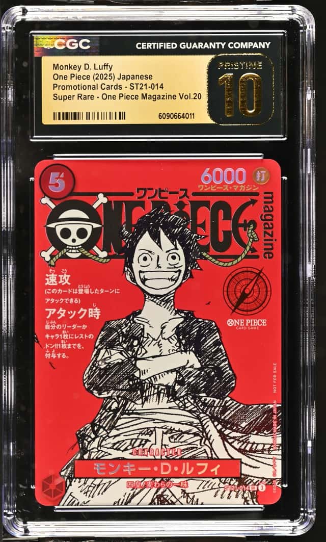 2025 One Piece JPN Monkey D. Luffy One Piece Magazine Vol. 20 CGC 10 PRISTINE