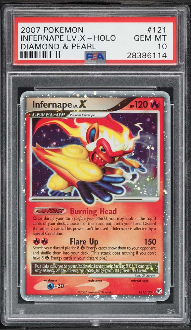 2007 Pokemon Diamond & Pearl Holo Infernape LV.X #121 PSA 10 GEM MINT