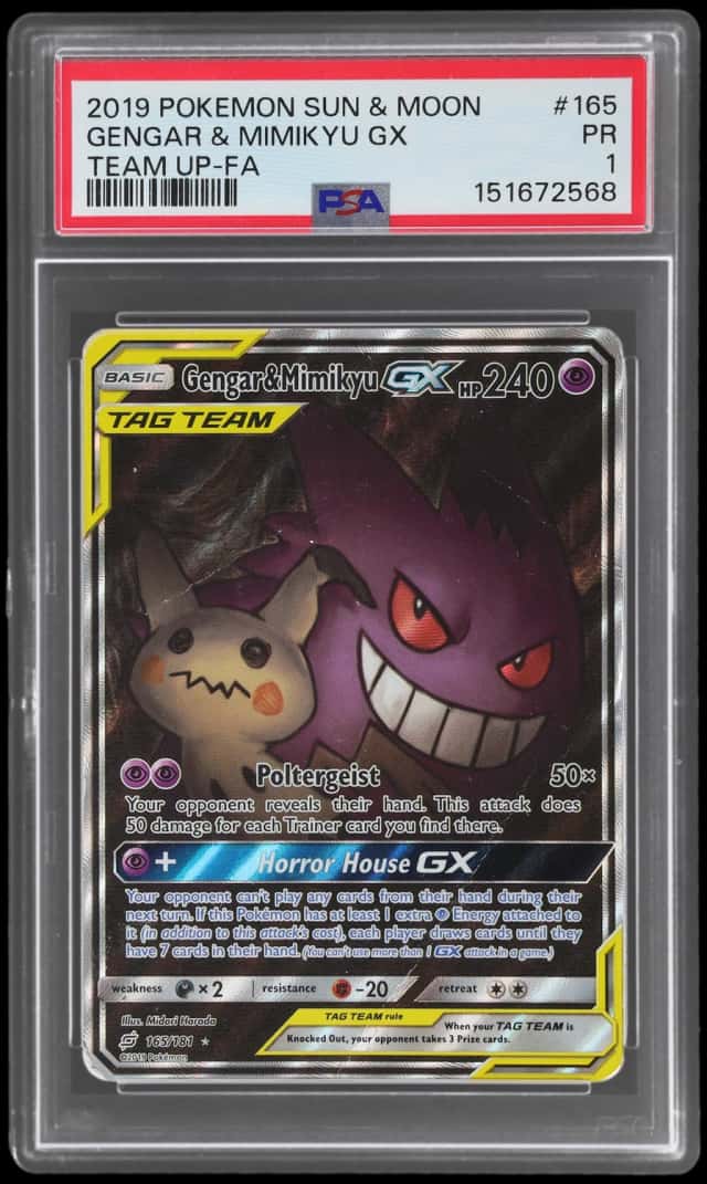 2019 Pokemon Sun and Moon Team Up Gengar/Mimikyu Gx #165