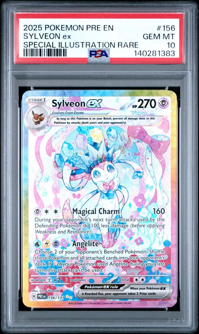 2025 Pokemon Scarlet and Violet Prismatic Evolutions Special Illustration Rare Sylveon Ex #156