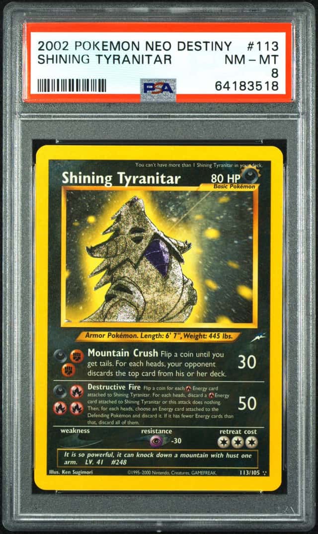 2002 Pokemon Neo Destiny Shining Tyranitar #113