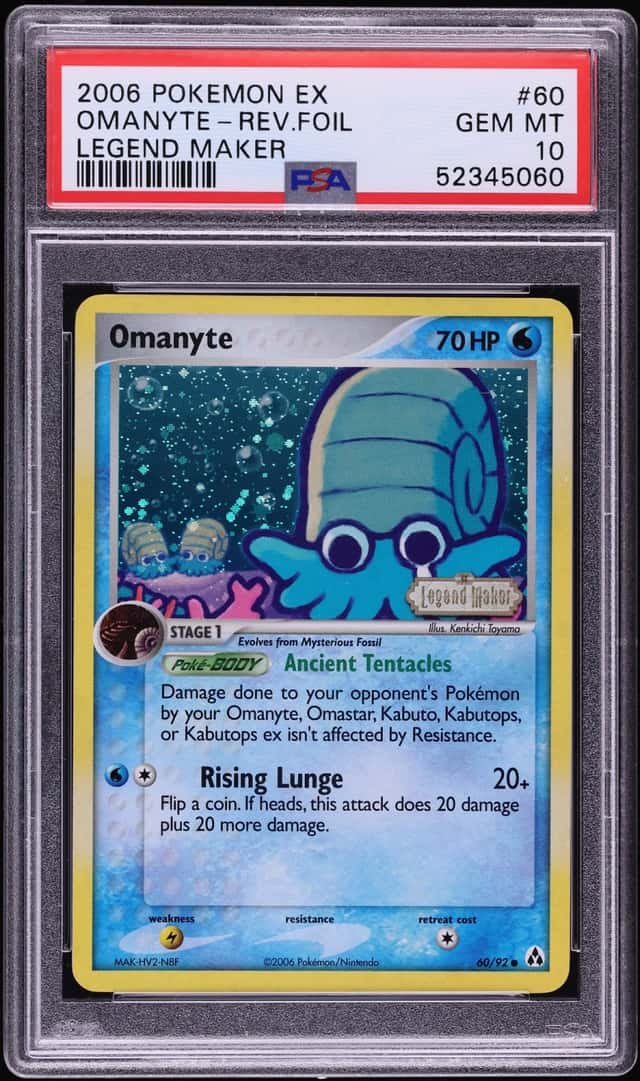 2006 Pokemon EX Legend Maker Reverse Holo Omanyte #60 PSA 10 GEM MINT