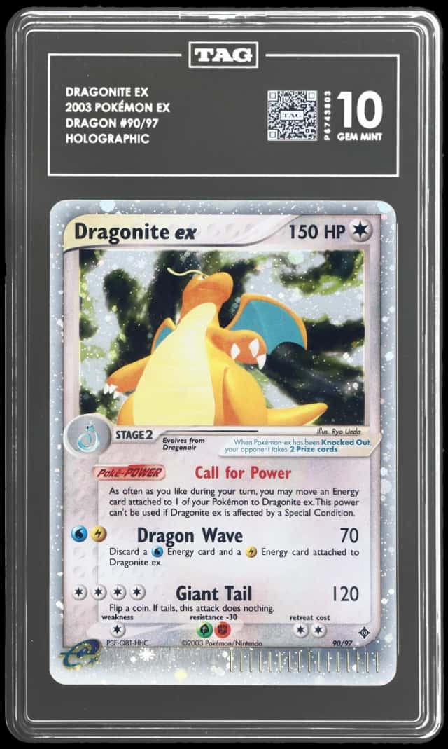 2003 Pokemon Ex Dragon Holo Dragonite Ex #90