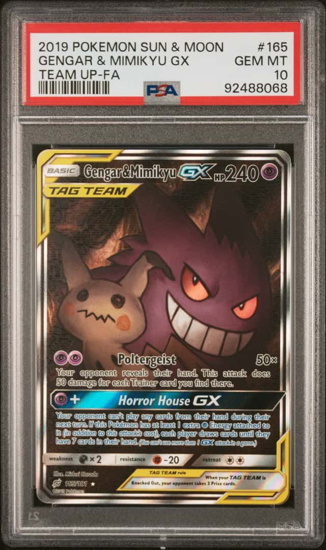 2019 Pokemon Sun and Moon Team Up Gengar/Mimikyu Gx #165
