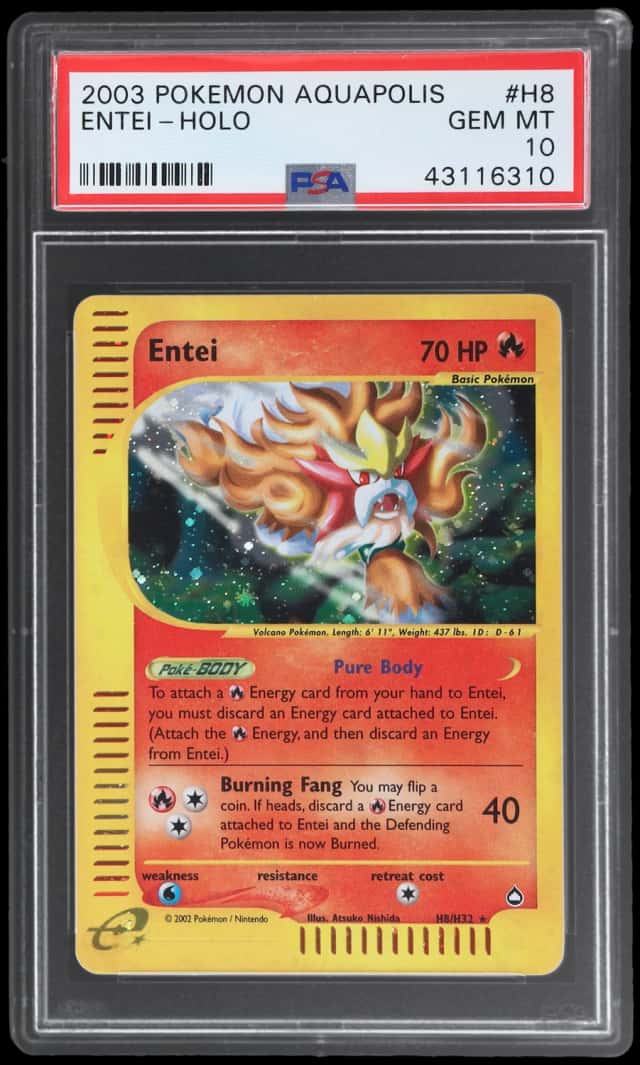 2003 Pokemon Aquapolis Holo Entei #H8