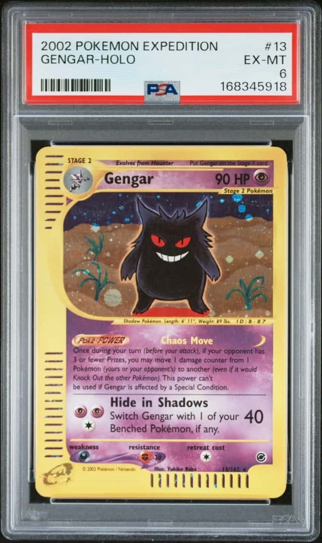 2002 POKEMON EXPEDITION #13 GENGAR-HOLO PSA 6