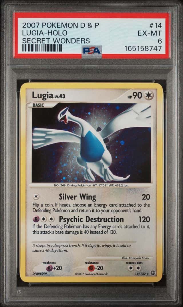 Lugia 14/132 Secret Wonders Holo PSA 6 DPBP#299 Pokemon Card