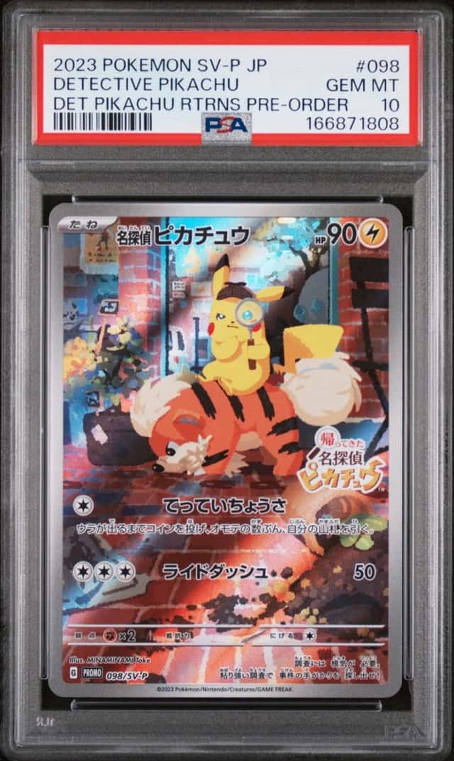 2023 POKEMON JAPANESE SV-P PROMO #098 DETECTIVE PIKACHU PSA 10