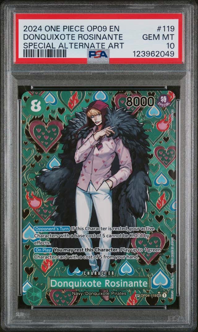 2024 One Piece OP09 EN Donquixote Rosinante OP09-119 ALT ART PSA 10 Gem Mint