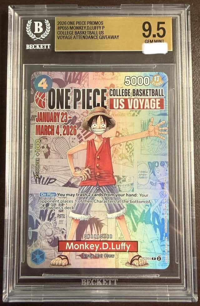 2026 One Piece MONKEY D. LUFFY College Basketball US Voyage Promo #P055 BGS 9.5