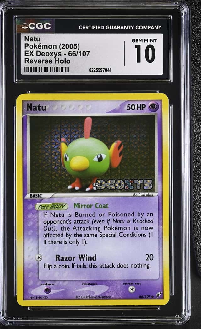Pokémon Natu 2005 EX Deoxys #66/107 Reverse Holo CGC 10
