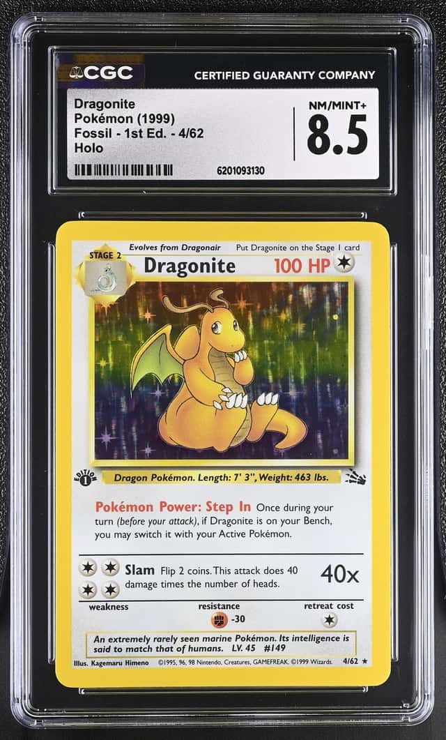 Pokémon Dragonite 4 1st Edition Fossil CGC Trading...