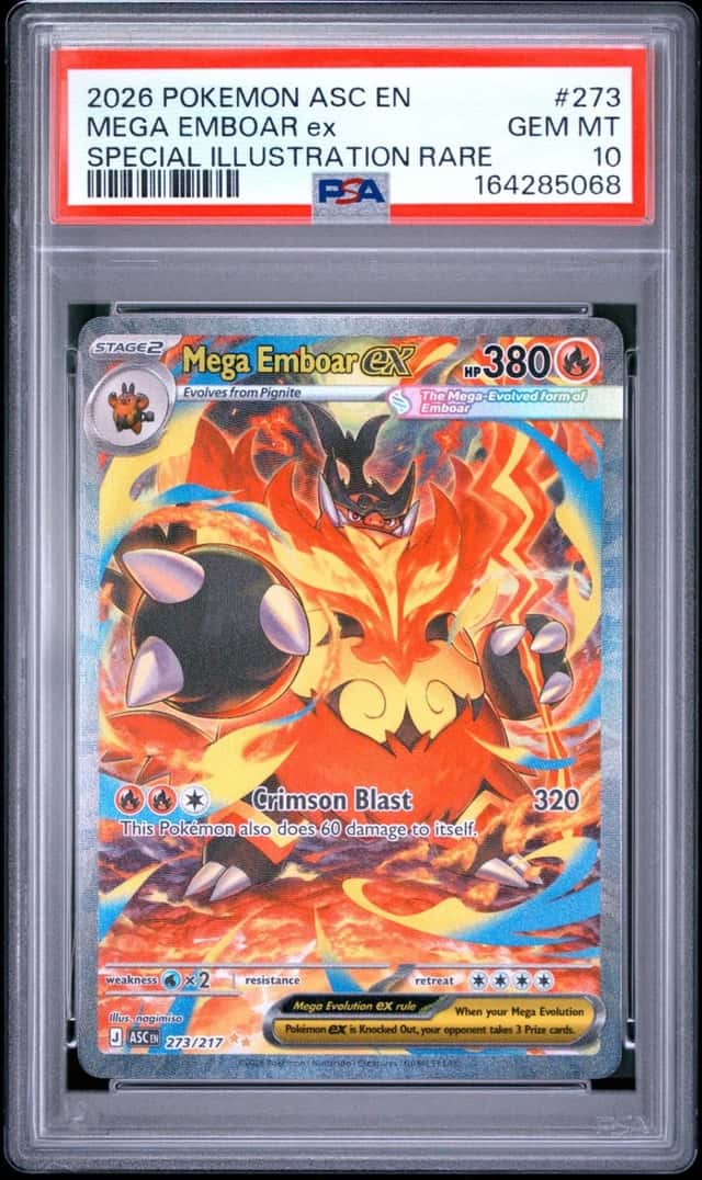 2026 POKEMON ASCENDED HEROES SPECIAL ILLUSTRATION RARE MEGA EMBOAR EX PSA 10