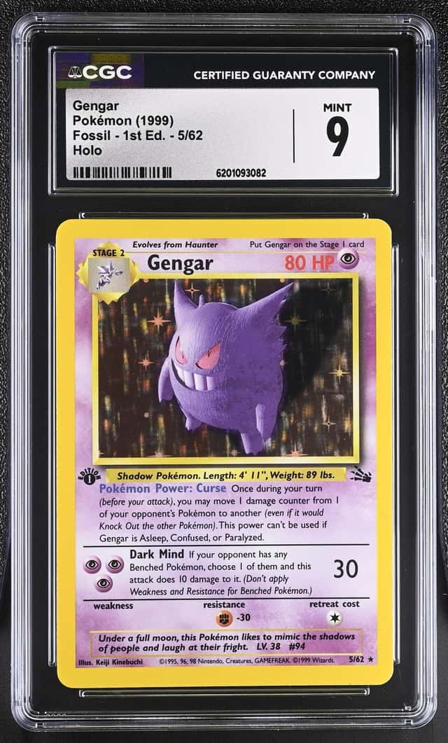 Pokémon Gengar 5 1st Edition Fossil CGC Trading Card...