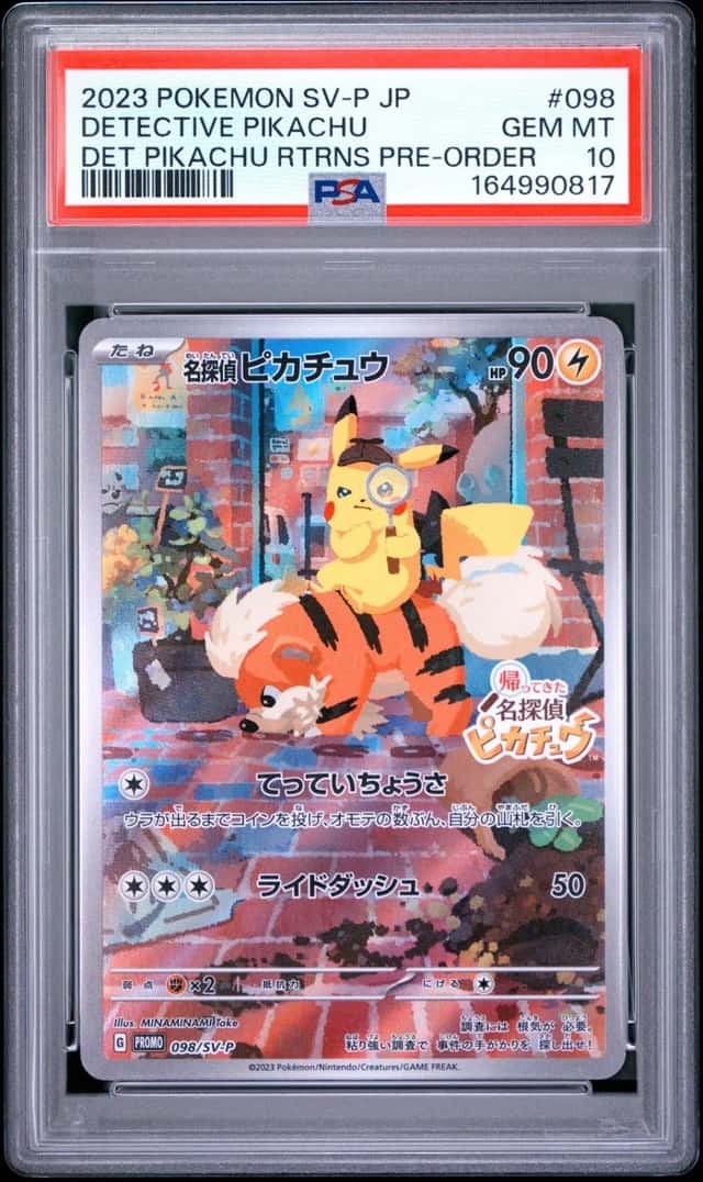 2023 POKEMON JAPANESE SV-P PROMO #098 DETECTIVE PIKACHU PSA 10