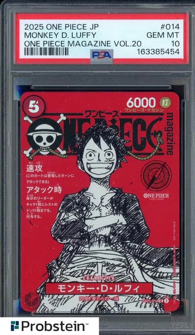 2025 One Piece Japanese One Piece Magazine Vol.20 #014 Monkey D Luffy PSA 10