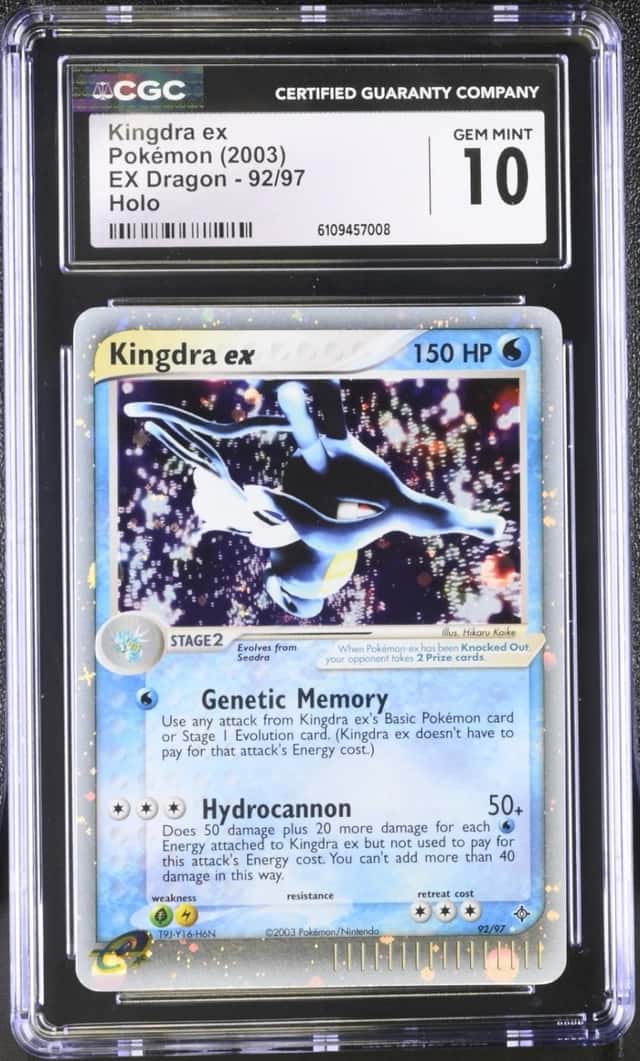 2003 Pokémon Kingdra ex Holo EX Dragon 92/97 CGC 10