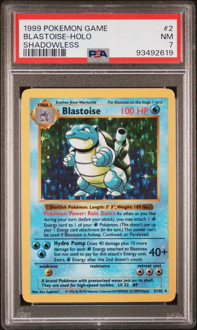 BLASTOISE PSA 7 1999 POKEMON GAME #2/102 SHADOWLESS HOLO 2619