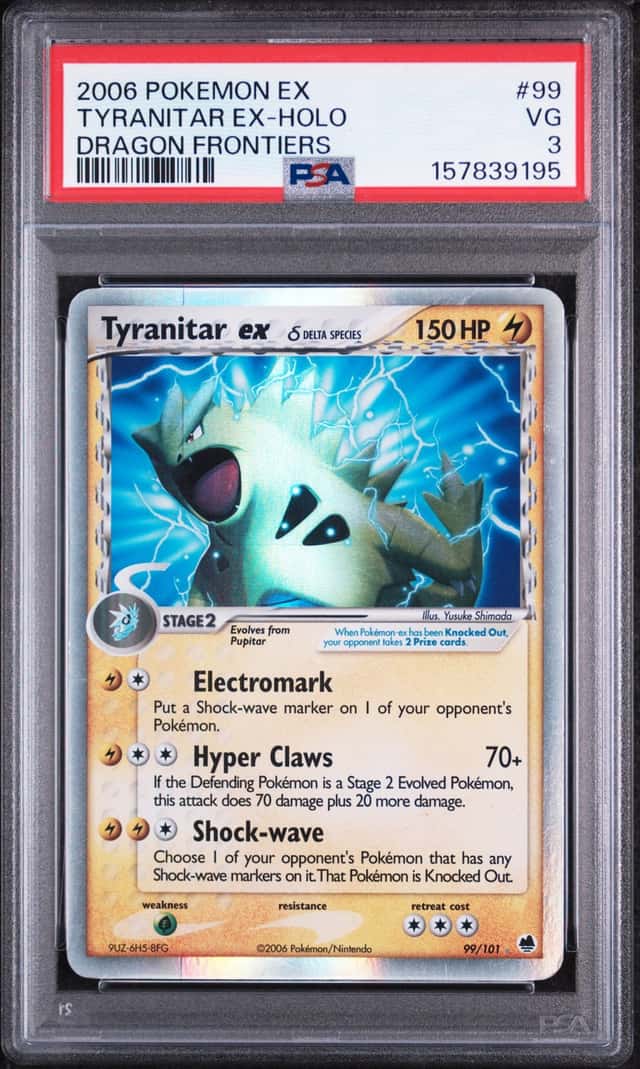 2006 Pokemon Ex Dragon Frontiers #99 Tyranitar Ex Holo PSA 3 VG