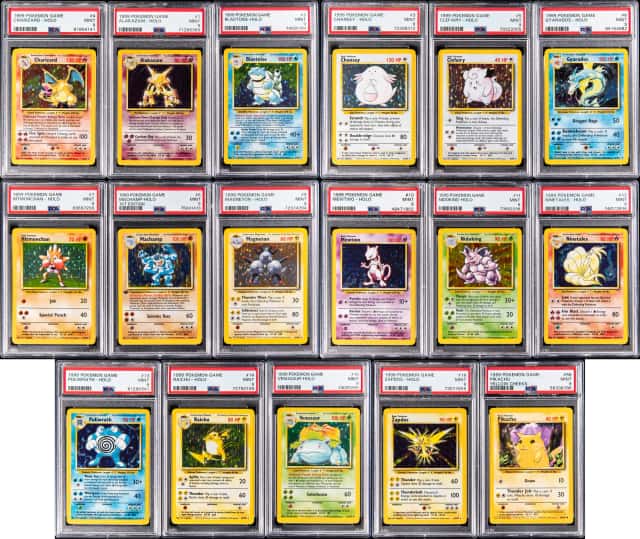 1999 Pokemon Base Set Unlimited PSA MINT 9 Complete Set (102) - Featuring Holo Charizard, Blastoise, Venusaur