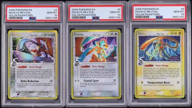 Lot(3) 2006 Pokemon EX Holon Phantoms Reverse Holo Deoxys #4-6 PSA 10 GEM MINT ALL