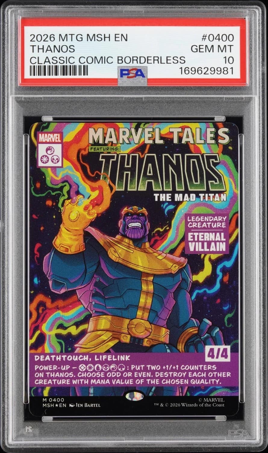 Thanos, The Mad Titan Borderless Comic Foil M