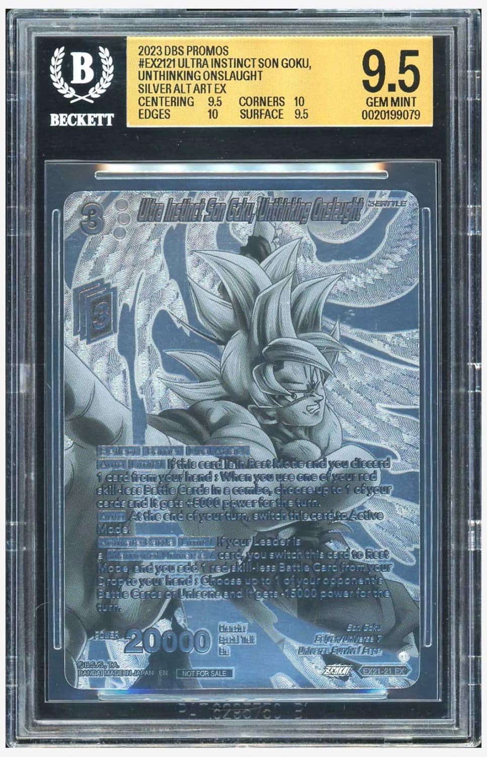 Ultra Instinct Son Goku, Unthinking Onslaught Silver Alt Art Ex