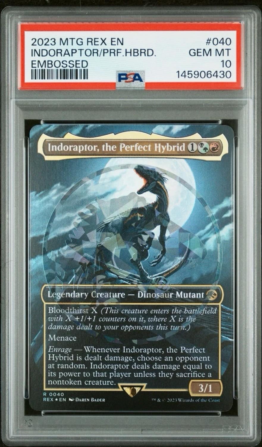 Indoraptor, The Perfect Hybrid Embossed R