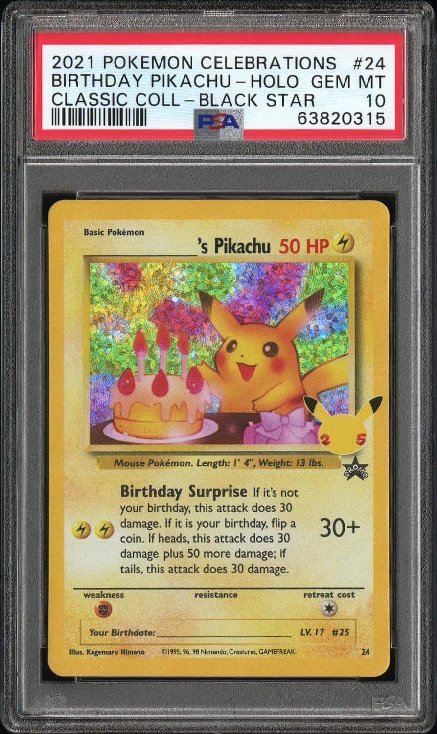 _____'S Pikachu Stamp [25th Anniversary] Textured Confetti Holo