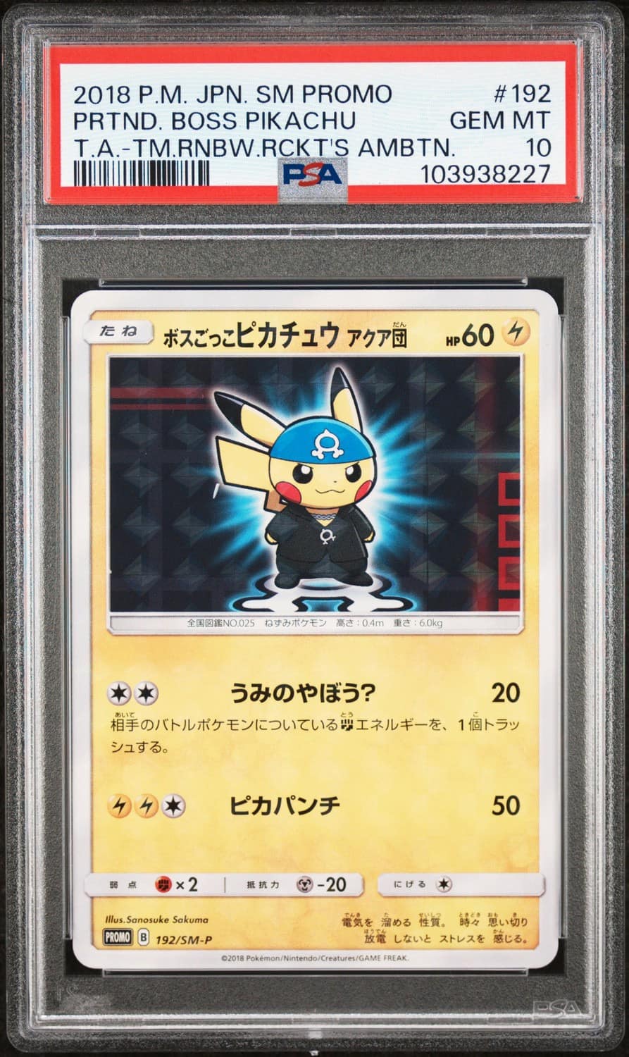 Pretend Boss Pikachu Team Aqua