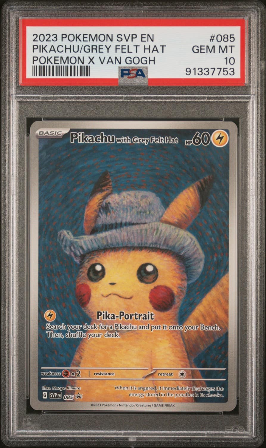 Pikachu/grey Felt Hat