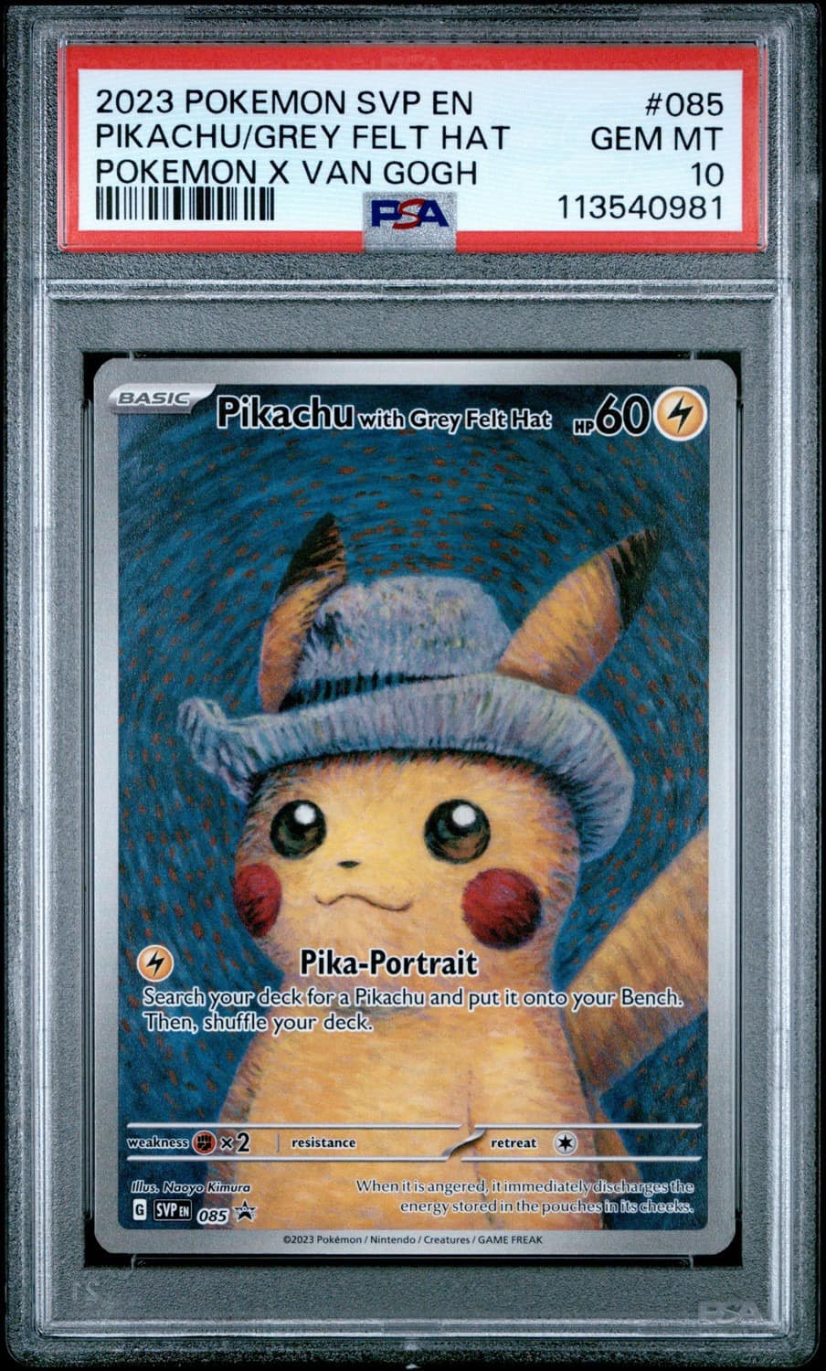 Pikachu/grey Felt Hat