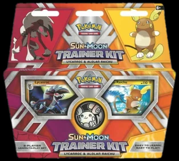 Sun And Moon Trainer Kit Lycanroc & Alolan Raichu collection box