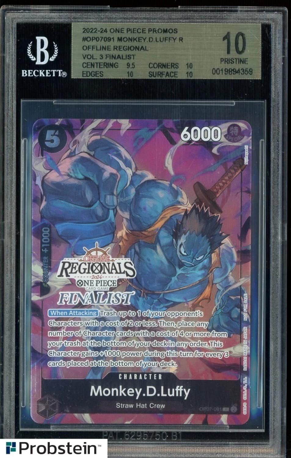 Monkey.d.luffy Stamp R/(offline Regional Finalist Card Set 2024 Vol. 3)