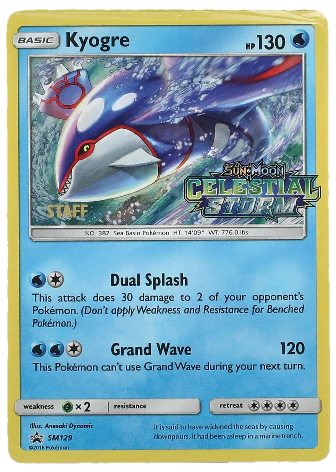 Celestial Storm Kyogre Staff Promo Sealed Promo Card