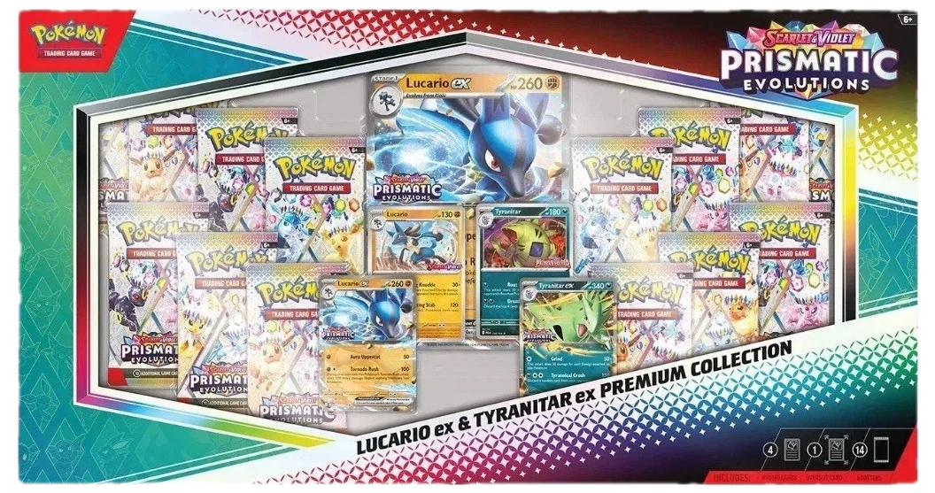 Prismatic Evolutions Lucario & Tyranitar Premium Collection Collection Box
