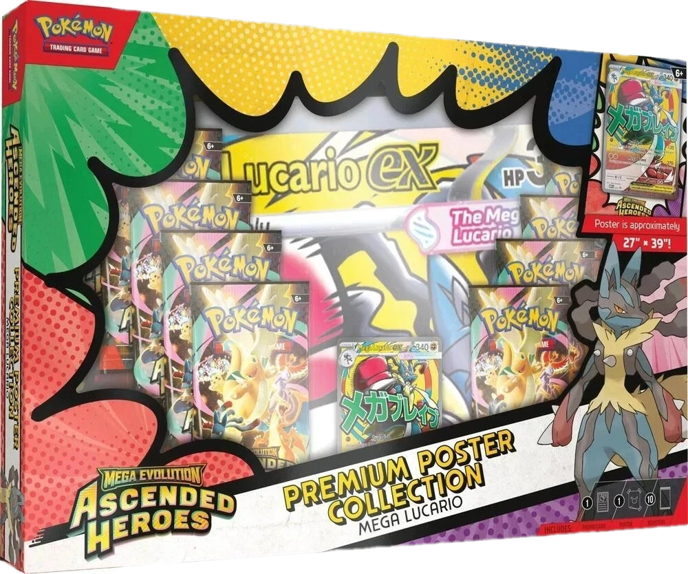 Ascended Heroes Mega Lucario Premium Poster Collection Collection Box