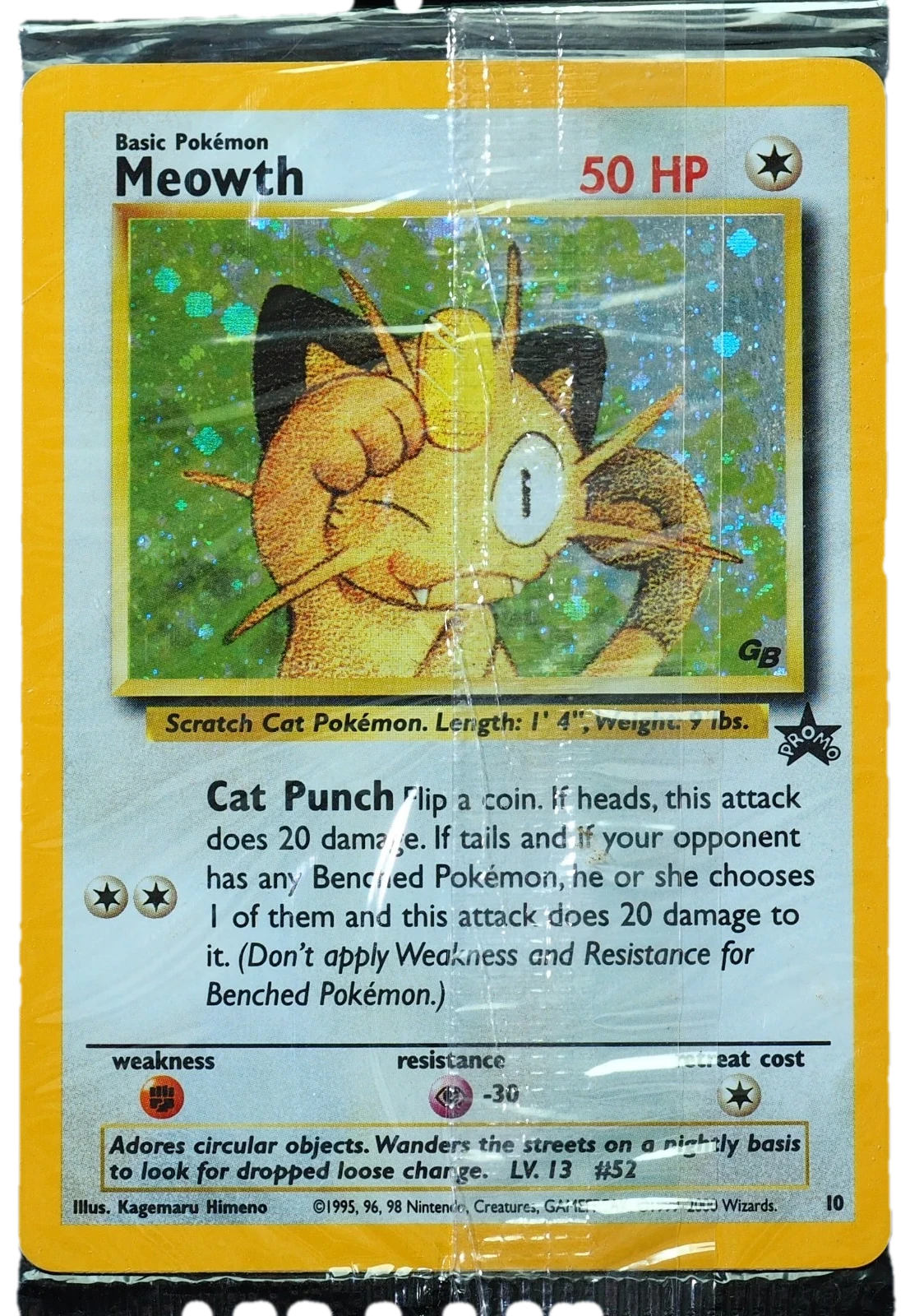 Wizards Black Star Promos Meowth 10 Sealed Promo Card