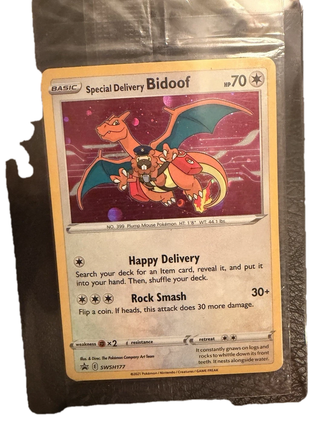 Swsh Black Star Promos Special Delivery Bidoof Sealed Promo Card